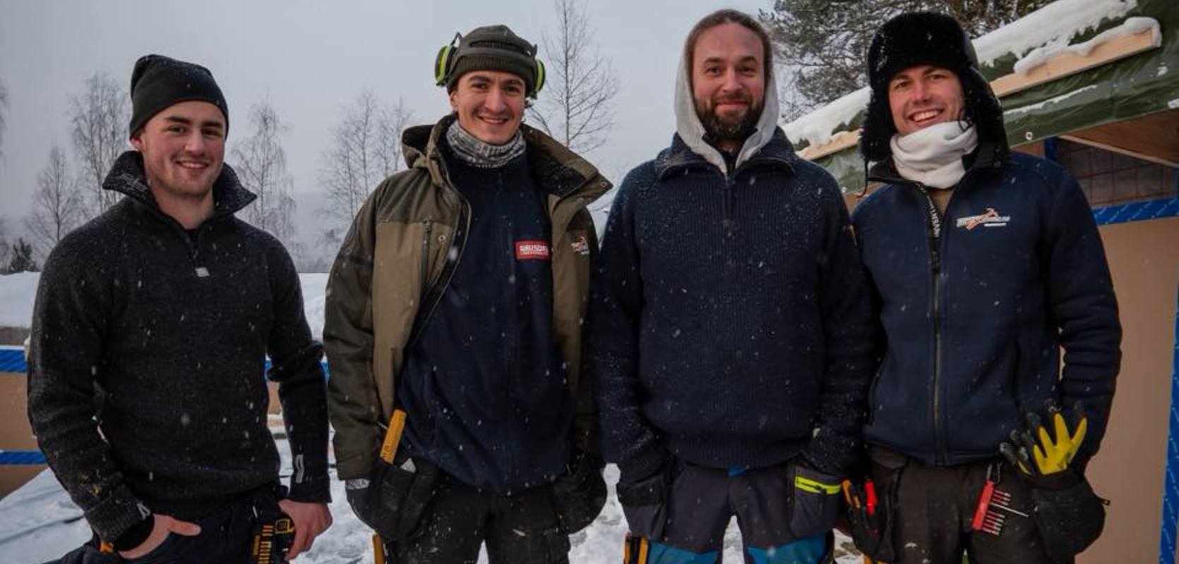 Våre tømrere, lærlinger og byggmestere